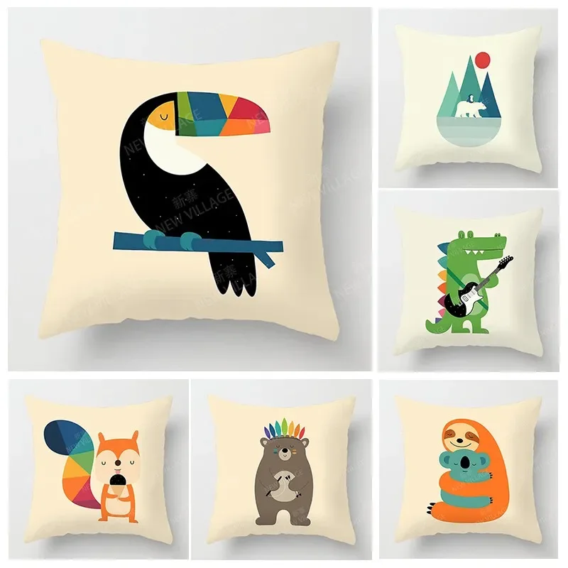 

Нордический домашний декор, наволочка для дивана, современный 45x45 см 45*45 50x50 60x60 см 40x4 0, для гостиной, для детей, кавайный мультяшный