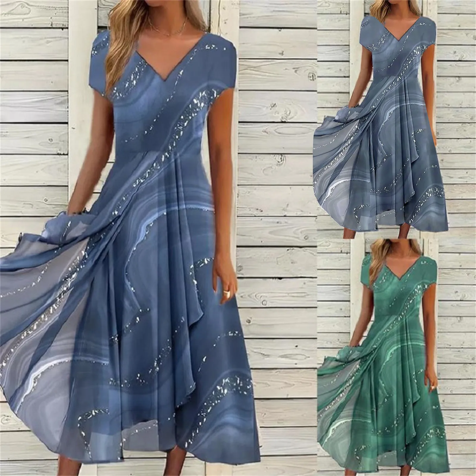 

Vintage Dresses For Women 2024 Summer Casual Sexy Short Sleeve Loose Floral Print Dress Women Beach Mini Sundress Robe Femme