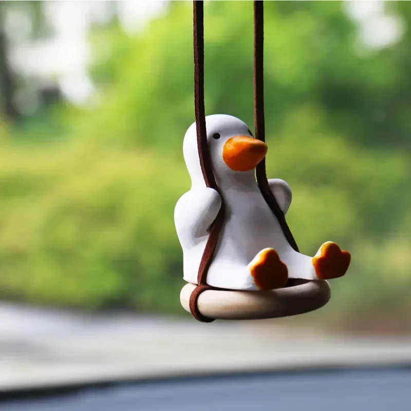 Cute Swinging Duck Pendant - Fun Interior Rearview Mirrors Decoration Car Mirror Hanging Accessories