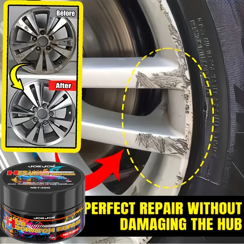Universal Wheel Hub Repair Kit Alloy Tire Scratch & Wear Repair Oxidation Protection Cream Rim Polishing Paste