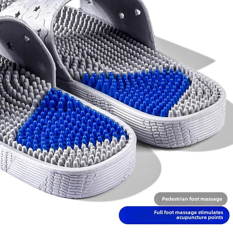 Home Use Couple Massage Slippers Men's Hard Acupoint Foot Therapy Shoes Women's Anti-slip PVC Sole PVC Face Couple Slippers