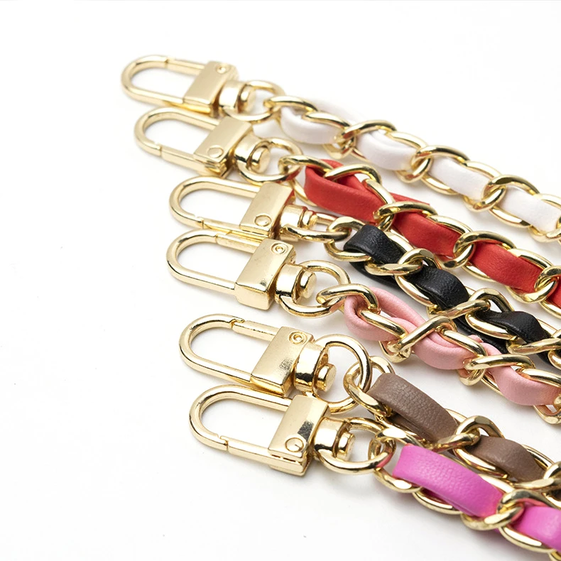 PU Metal Braided Chain Shoulder Strap for Bags Detachable Replacement Bag Strap Handbag Bag Long Belts Chain Bag Accessories