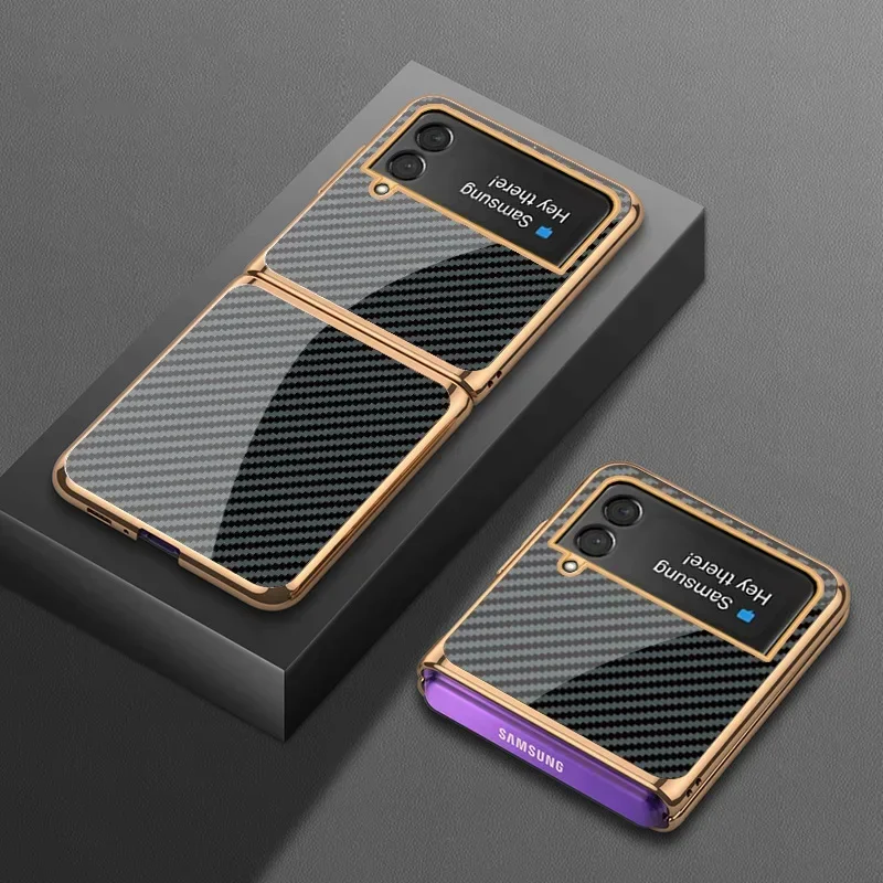 غلاف حماية فاخر مطلي بالمعدن من ألياف الكربون مع ز...