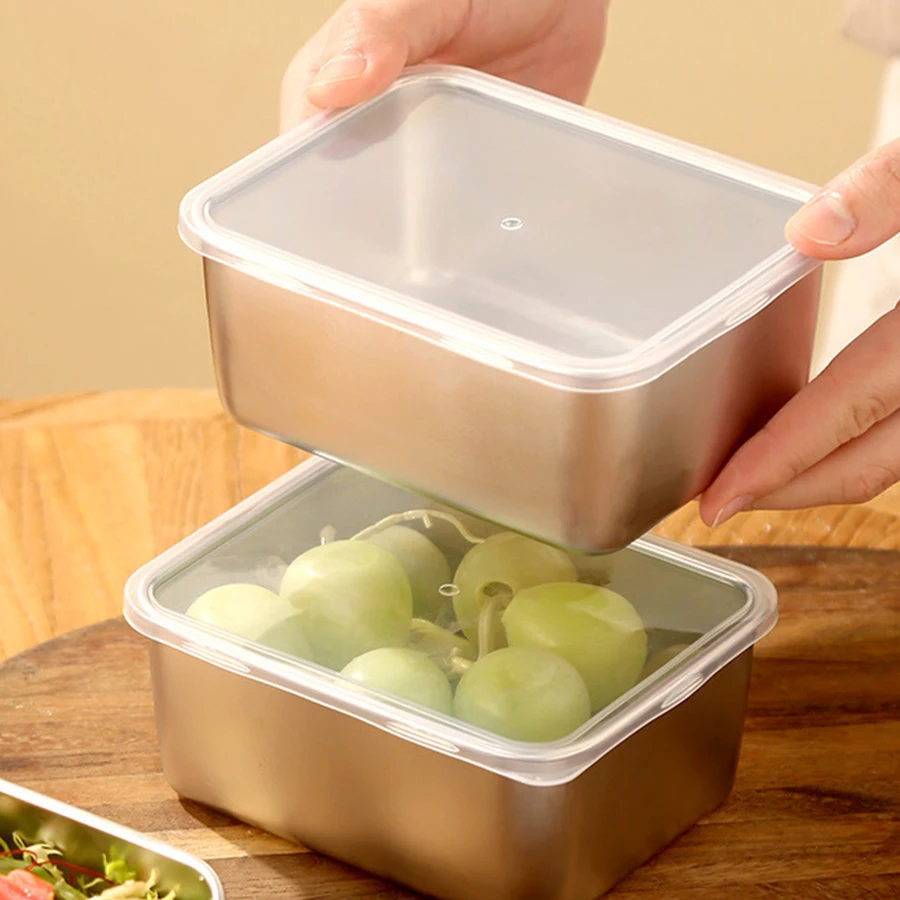 Outdoor Sealed Stainless Steel Fresh Keeping Storage Box Lunch Box Bento Storage Boxes Refrigerator Fresh-Keeping Food Containe 2