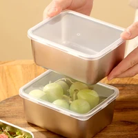 Outdoor Sealed Stainless Steel Fresh Keeping Storage Box Lunch Box Bento Storage Boxes Refrigerator Fresh-Keeping Food Containe 2