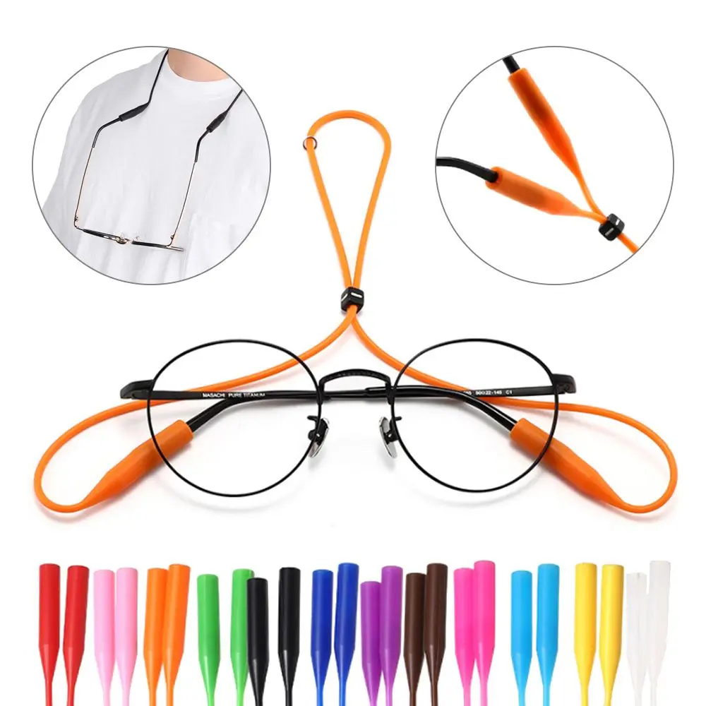 Kit 4 Corde Anticaduta E 4 Paia Naselli In Silicone Per Occhiali – Regolabili E Antiscivolo Per Sport