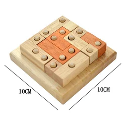 Geometric Wooden Brain Teaser Puzzle for Cognitive Development (Geometric Puzzle)