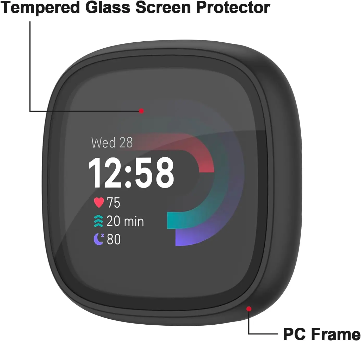 All-Around HD Tempered Glass Screen Protector with Hard PC Bumper Shell