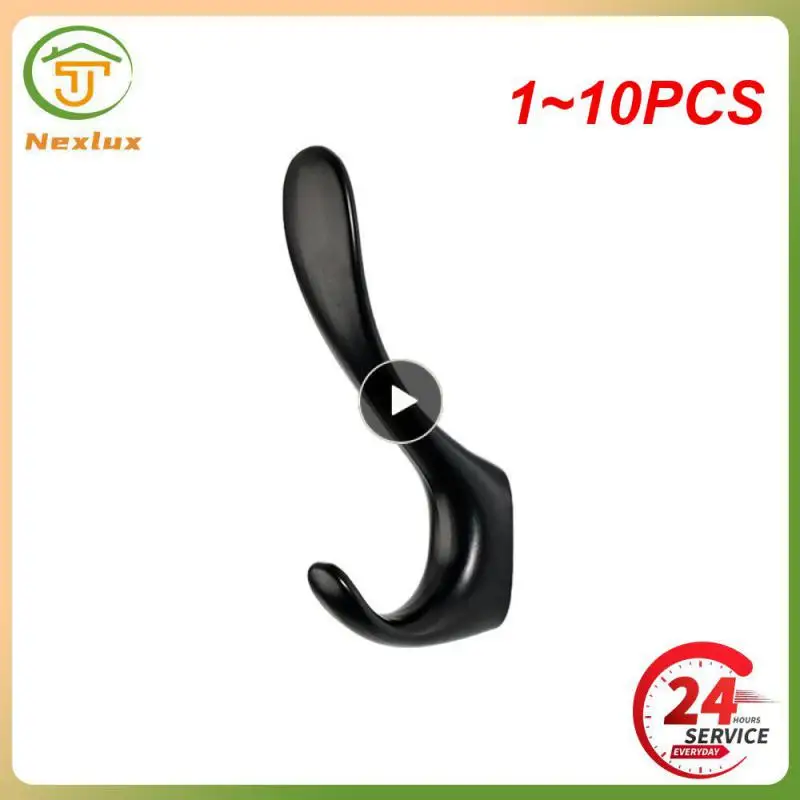 

1~10PCS Clothes Hook Matte Black Strong Bearing Capacity Wall Hook Smooth Accessories Hanger Hallway Hook Small Non-fading