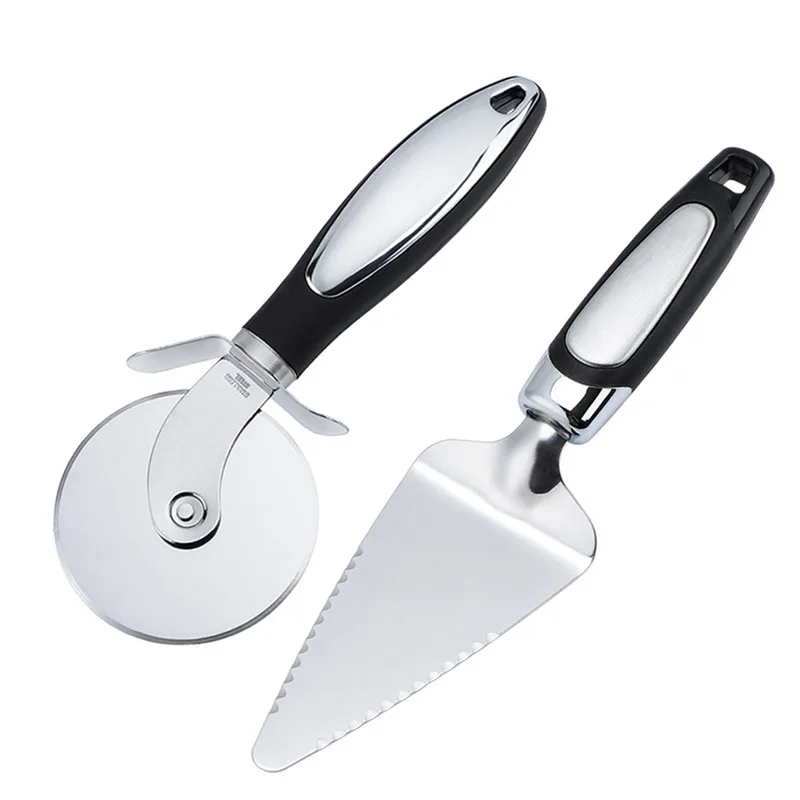 Premium Stainless Steel Kitchen Pizza Cutter Wheel Server Tools Home Knife Waffle Cookies Cake Bread Dough Slicer Baking Gadgets