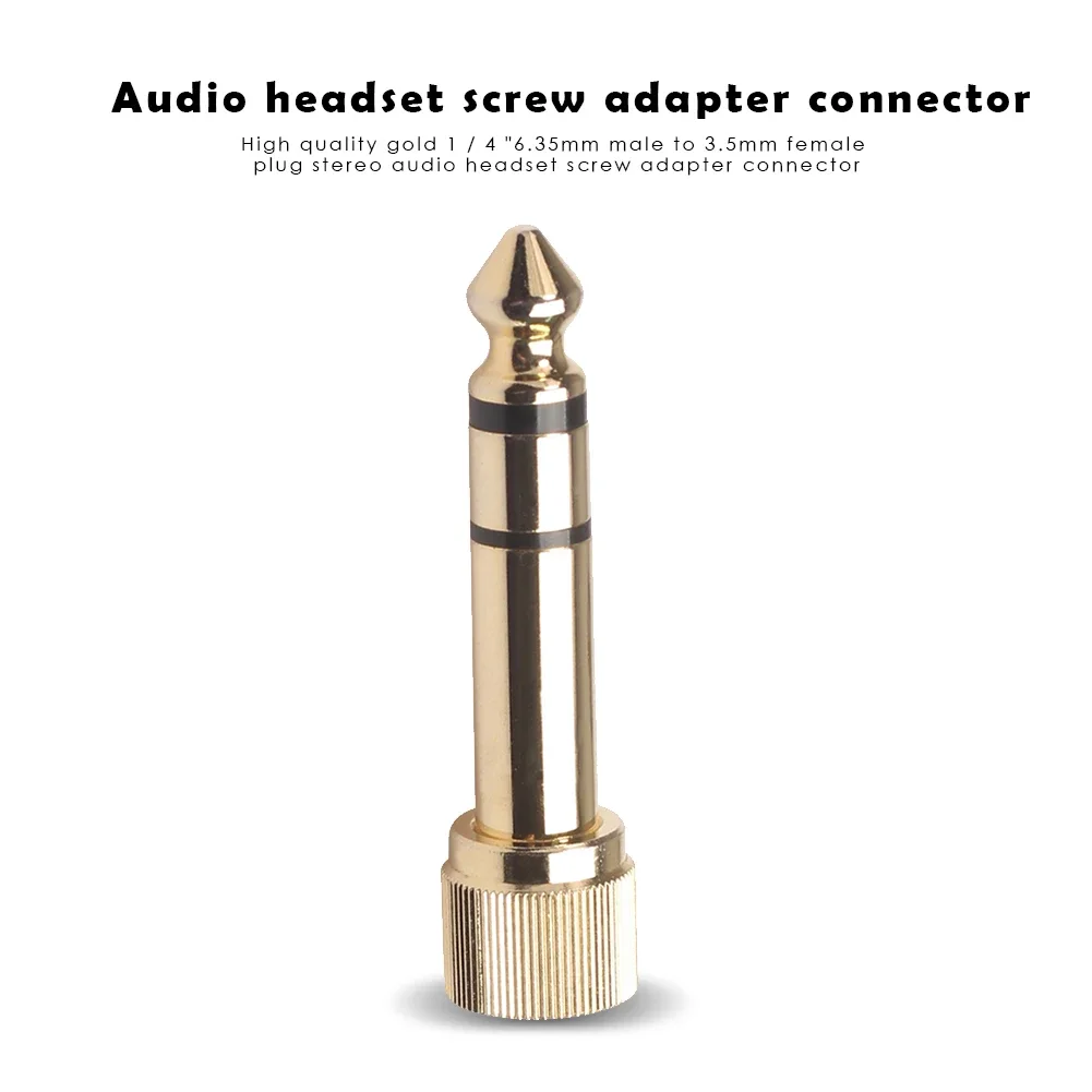 6.35mm Male to 3.5mm Female Plug with 3.5mm Screw Jack Headphone Audio Adapter Audio Video Cable Adapter Locking Cable