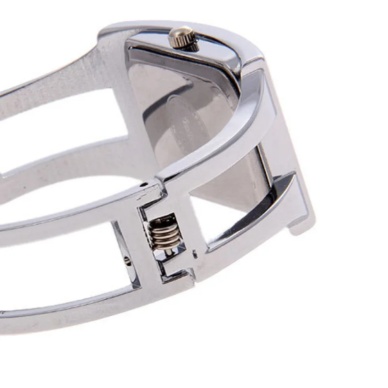 Women Watches Square Steel Watch for Women Luxury Fashion Silver Casual Bracelet Watch Quartz Wristwatch Crystal Bangle
