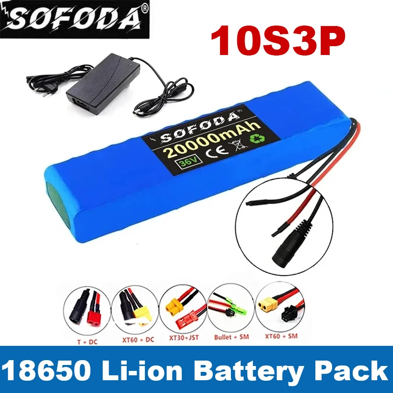 

10S3P 36V 20Ah 18650 Rechargeable Lithium Battery Pack 1000W Power Modified Bicycle electric scooter Vehicle with BMS