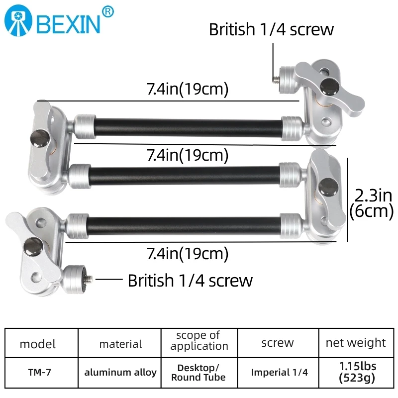 BEXIN Versatile Magic Arm with Super Clip Bracket for Smartphones, Tablets, and More