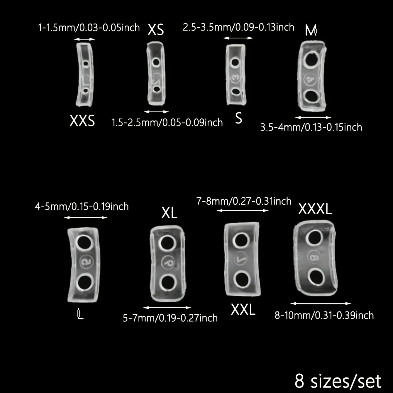 Resin Ring Size Adjuster Set - 8pcs Invisible Ring Sizer for Loose Rings - Multiple Finger Sizes,