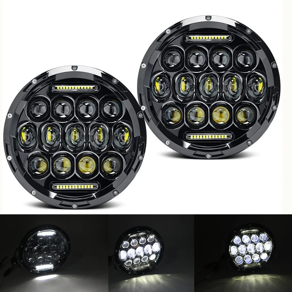 2x für Lada Niva Urban 4x4 7 Zoll LED-Scheinwerfer mit Halo-Ring
