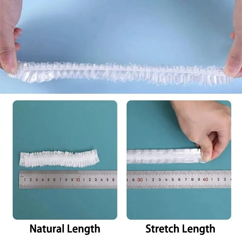 100/200 Pcs Disposable children Shower Cap for Hair Elastic Mesh Shape Plate plastic wrap cover Food grade food cover BEST SELLERS