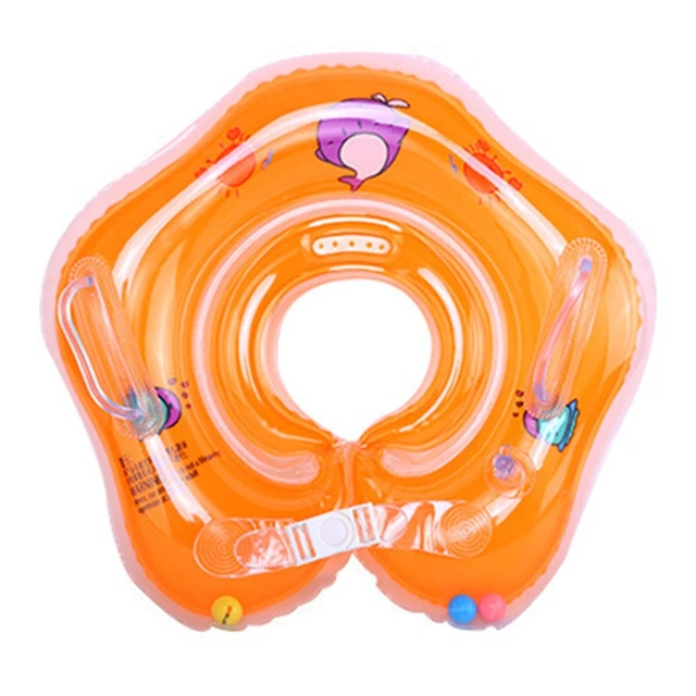 4 Colors Safety Baby Swimming Neck Ring with Bells Cartoon Infants Bathing Circle Summer Inflatable Water Floating Accessories 6