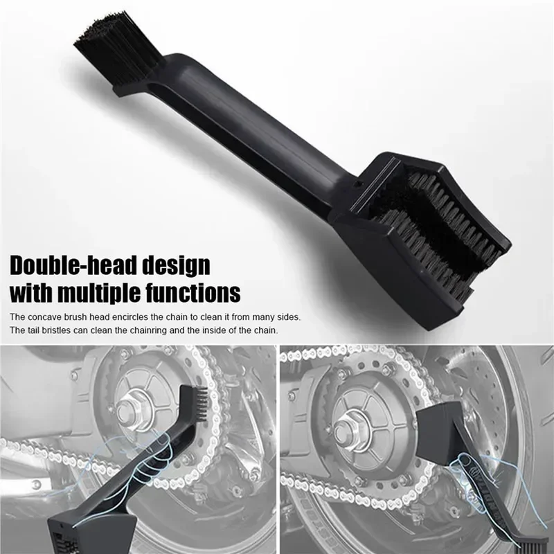 Motorcycle Bike Chain Cleaner Dual Heads Bike Chain Cleaner Brush Reusable Durable Maintenance Cleaning Brush Chain brush cleaner Motorcycle