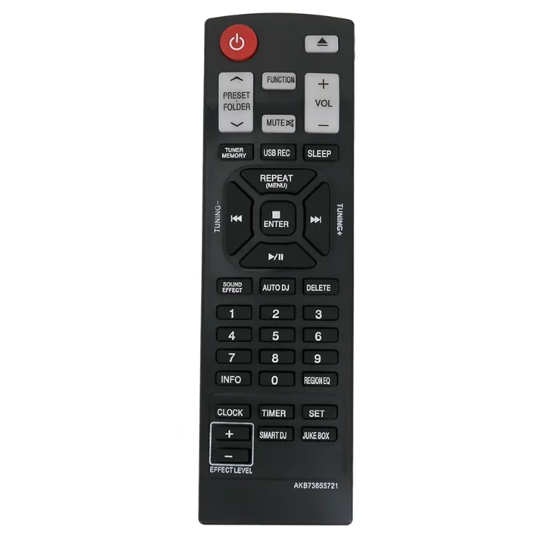 Control remoto reemplazado AKB73655721 compatible con el sistema de audio doméstico LG CD Mini Hi-Fi, Sub AKB74955355 AKB74955352 AKB74955356
