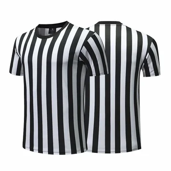2025 T-shirt da calcio da uomo Uniforme da calcio nera Camicie da arbitro di calcio traspiranti Divise da camicia da allenamento per donna