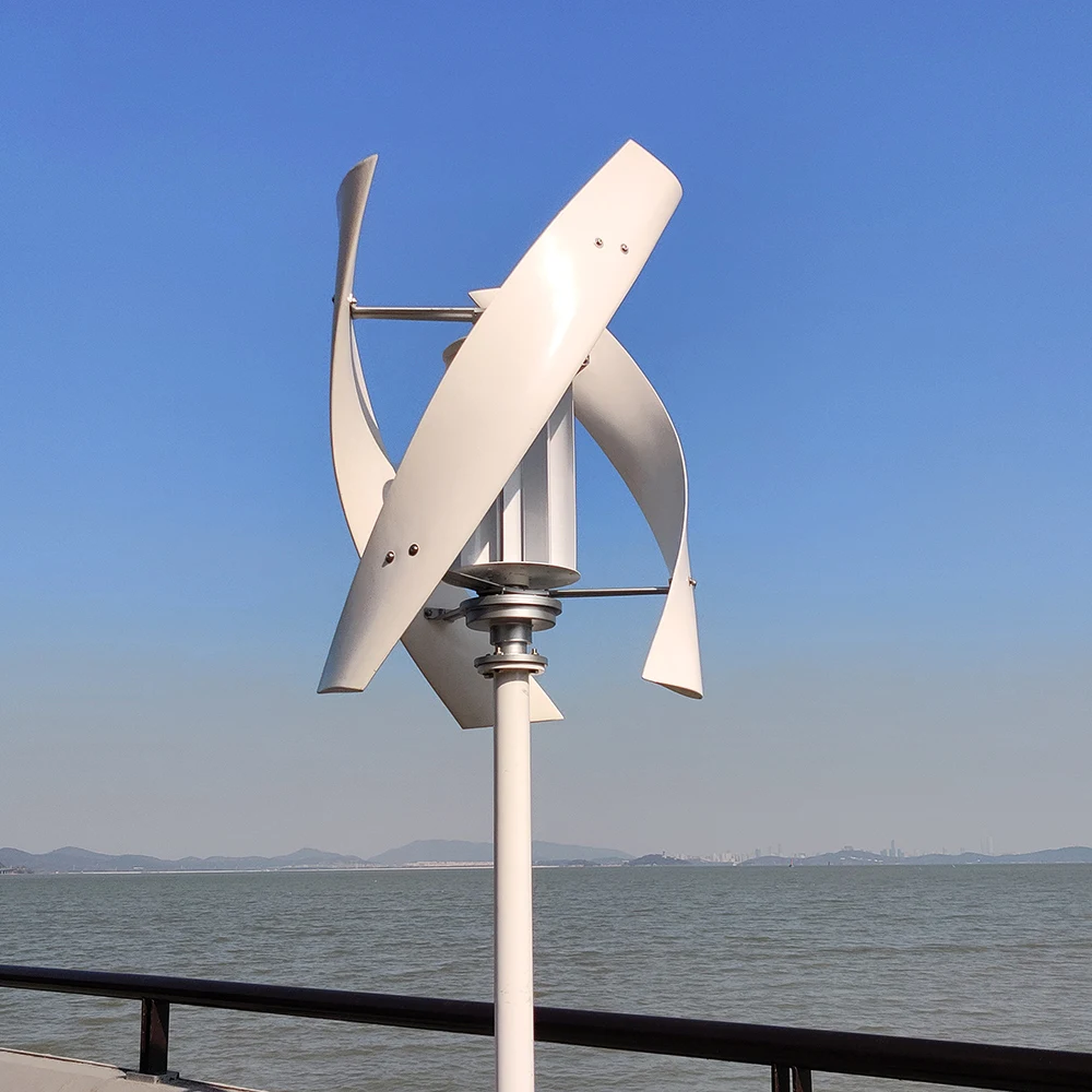 2000w Vertical Axis Wind Turbine Generator Complete Set 48v Windmill 220v AC Output Household Kit With Controller Inverter