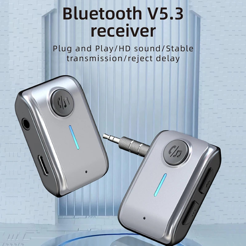 무선 블루투스 자동차 리시버, 오디오 멀티미디어 플레이어, 음악 리시버 자동차 키트, 블루투스 어댑터 스피커, 5.3V, AUX 3.5mm 