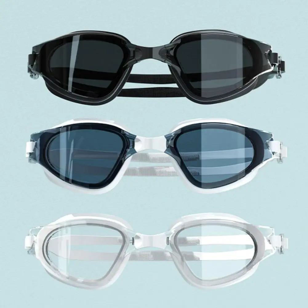 Lunettes de natation adultes grand cadre réglables avec bouchons d'oreilles HD silicone