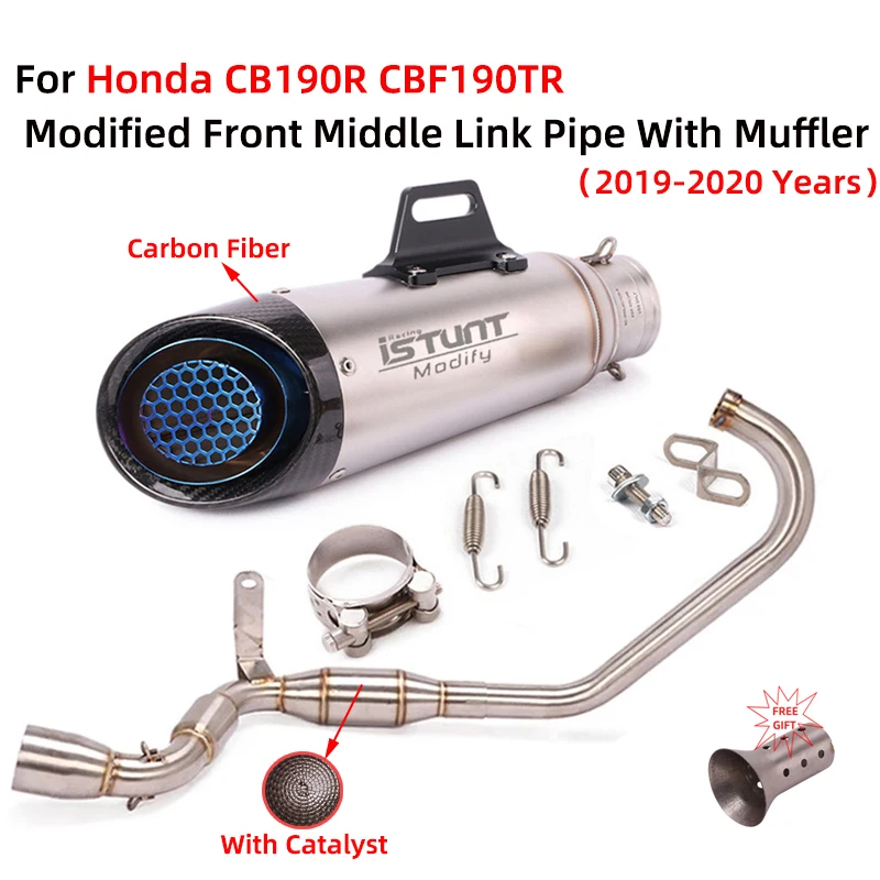 

Slip On For Honda CB190R CBF190TR 2019 2020 Motorcycle Exhaust Escape Full System Modify Muffler With Catalyst DB Killer