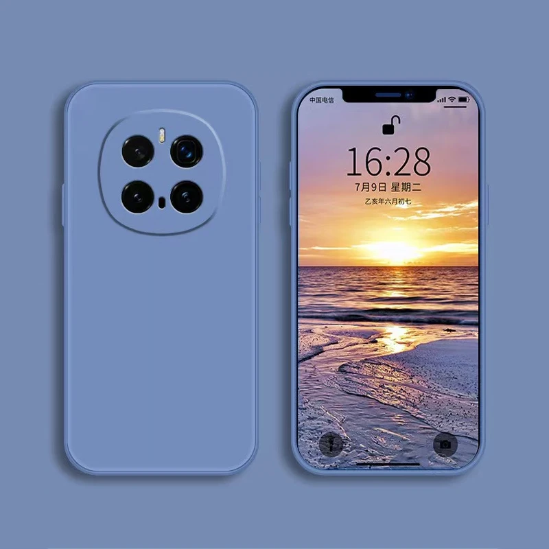 Premium Square Liquid Silicone Shockproof Phone Case - Soft Back Cover