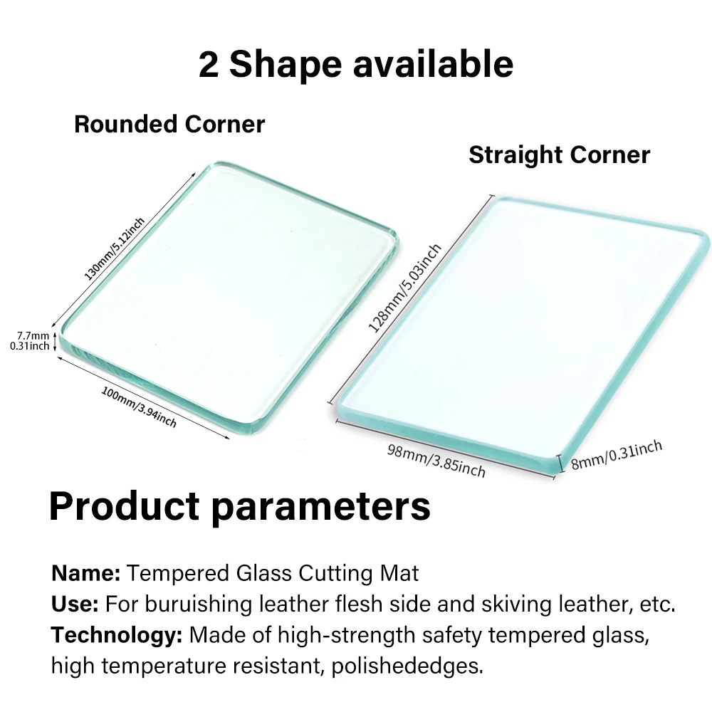 Leather Burnisher Tool Leather Burnisher Craft Tools Clear Tempered Glass Slicker for Burnishing Polishing Board Leather Finish Tokonole Gum Tool