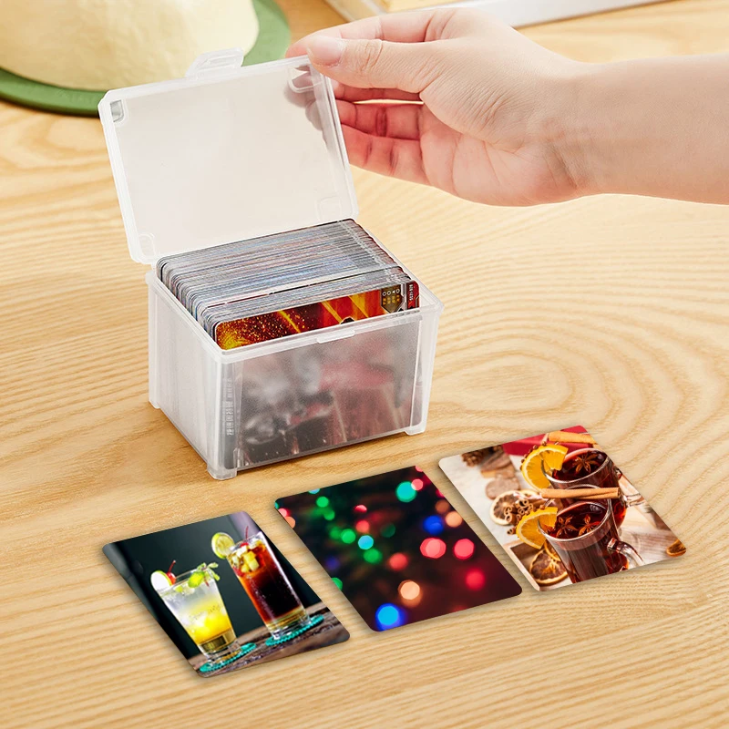 

Transparent Two Small Object Storage Box Desktop Multi-function Bracelet Storage Box Album Photo Card Small Card Collection Box