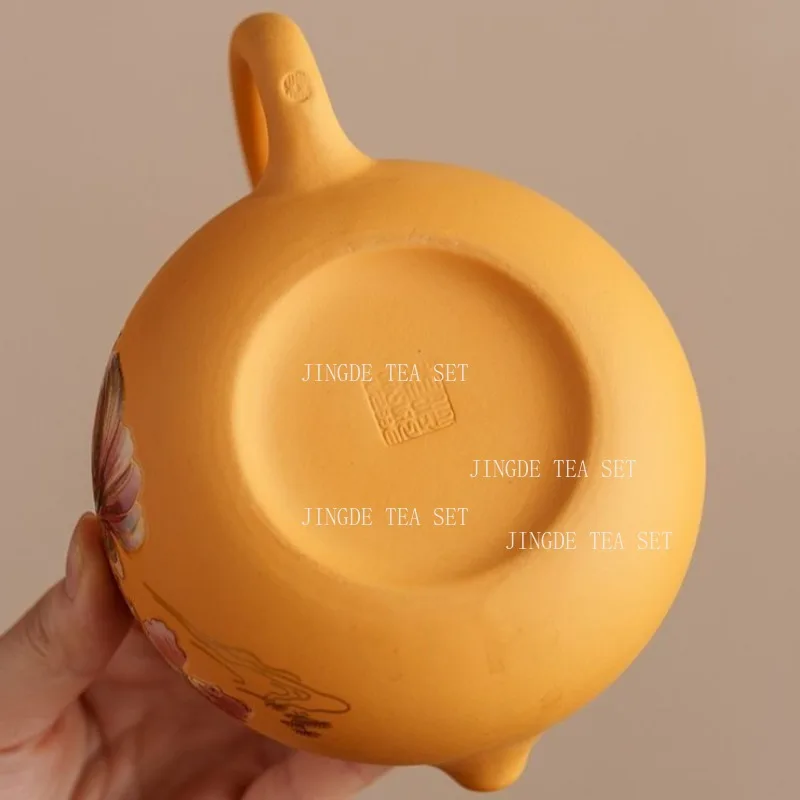 Golden Section Clay Teapot Household Zisha Xishi Teapot Chinese Style Large Capacity Teapot Painting Silver Kung Fu Tea Set