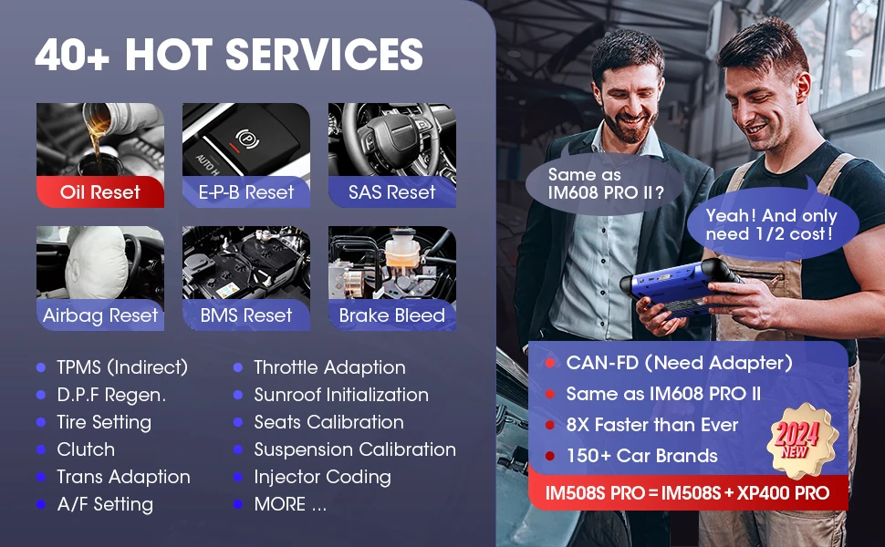 Autel MaxiIM IM508S Pro – fonctions de service et maintenance