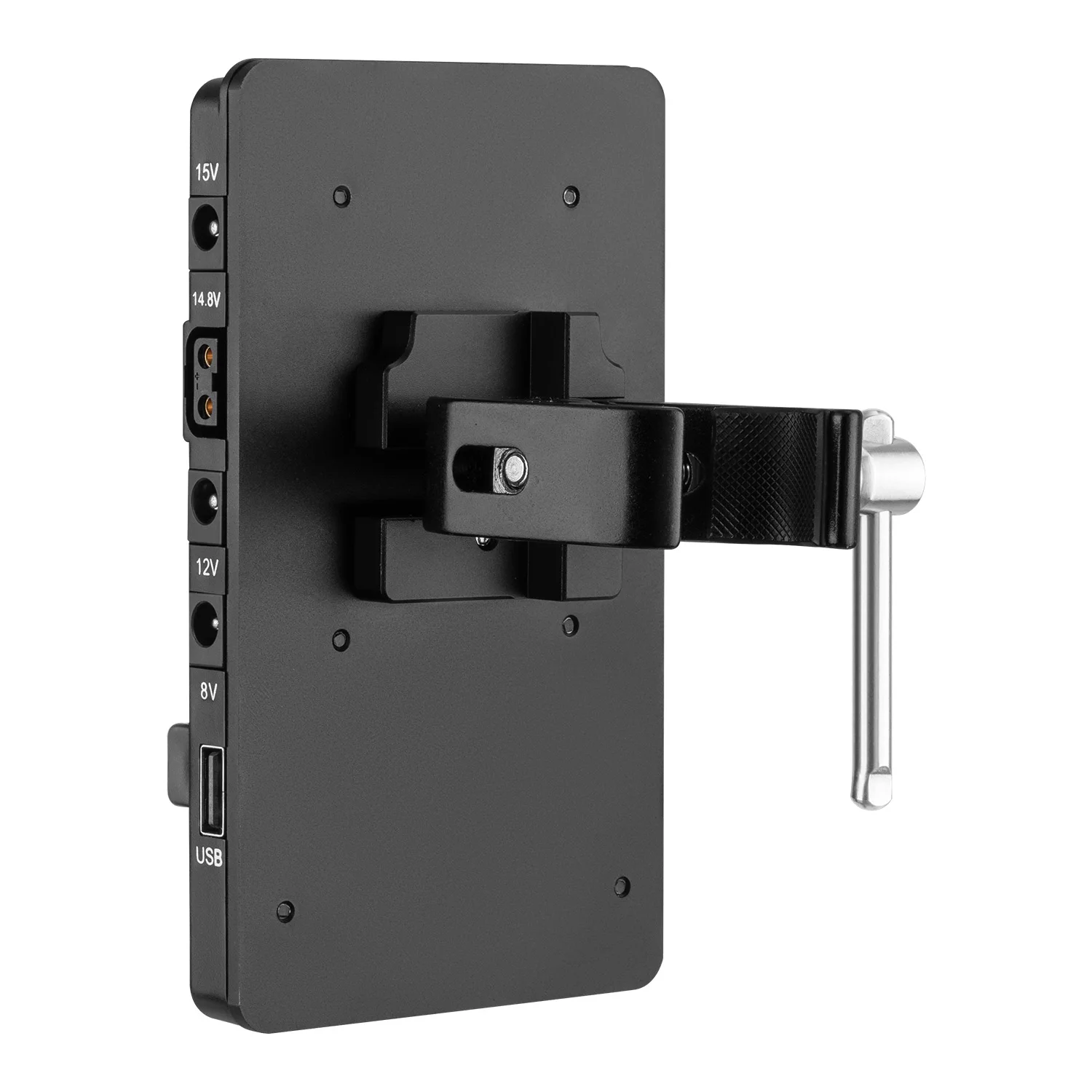 FOMITO V-Lock Battery Adapter Plate with Super Clamp D-TAP/DC/USB Power Output for Camcorder DSLR Camera LED Video Light Monitor