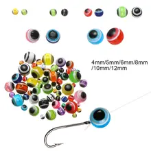 60/100pcs Fish Eye Fishing Beads 4mm-12mm Mixed Color Carolina Rigs Taxes Rigs Fishing Beads DIY Kit Bass Fishing Tackle