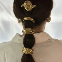 Bandes de cheveux double couche irrégulières en métal pour femmes, épingles à cheveux élastiques, bande de sauna, UL, mode, bijoux, accessoires, cadeau 5