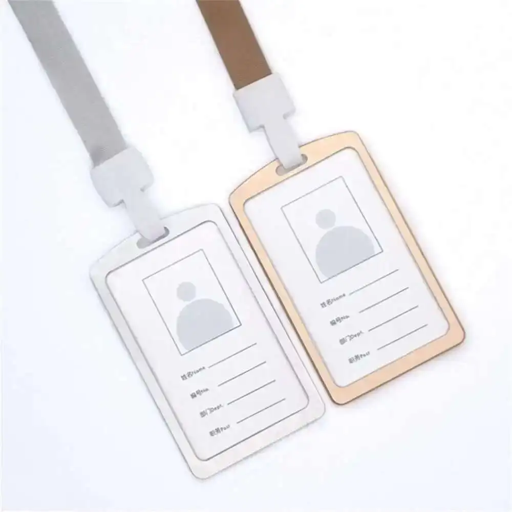 Aluminum Badge Holder With Detachable Neck Lanyard/strap For Id Card, Working Card, Name Tag