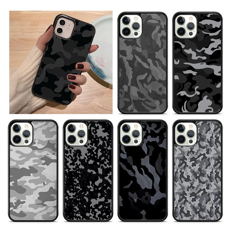 Custodia Per Telefono Mimetica Midnight Camo Per Iphone 15 14 Se 2020 Xr Xs 11 12 13 Mini Pro Max 6 7 8 Plus