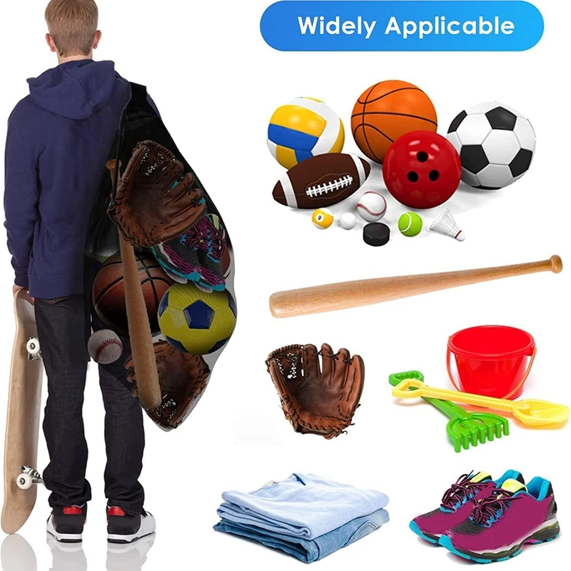 Sports Ball Storage Bag 1 Pcs Large Capacity Drawstring Mesh Shoulder Bag for Basketball Football