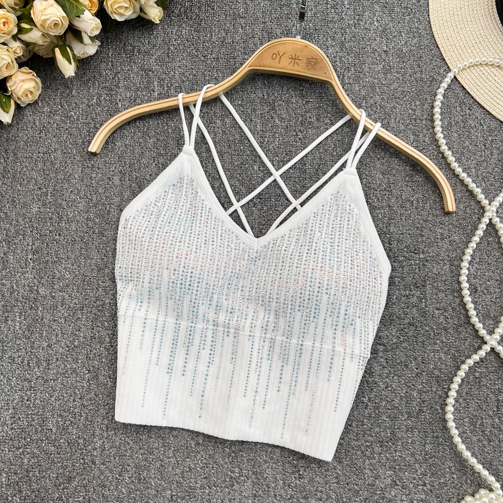 white glitter crop top