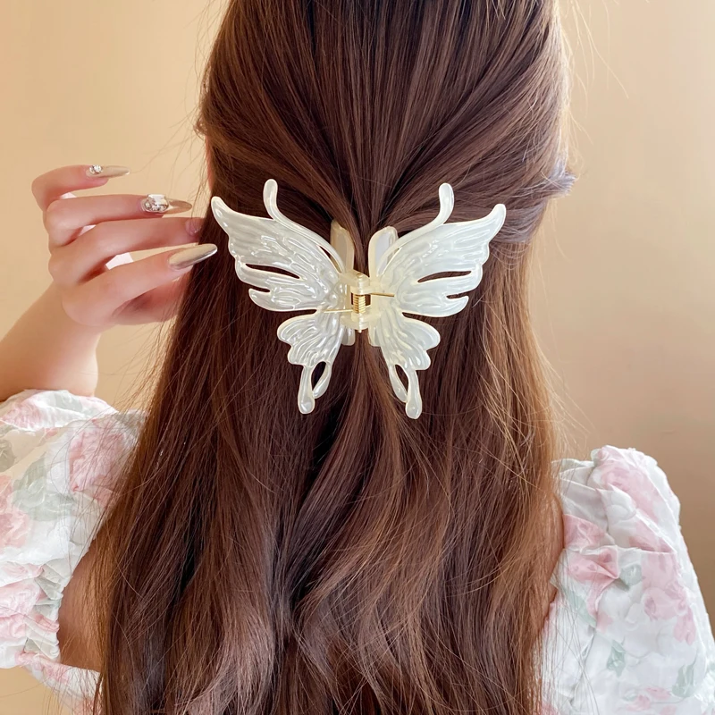 Große Schmetterlings-Haarspange für Damen, süße Haarspange aus Acetat, Haarspange für den Hinterkopf, Haarspange, Haarnadel, Kopfschmuck K – Detail 3