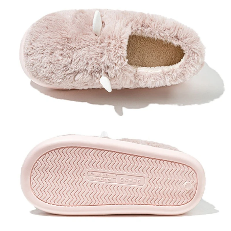 Women's Cozy Furry Indoor Slippers - Thick Soled, Anti-Slip, Warm & Comfortable