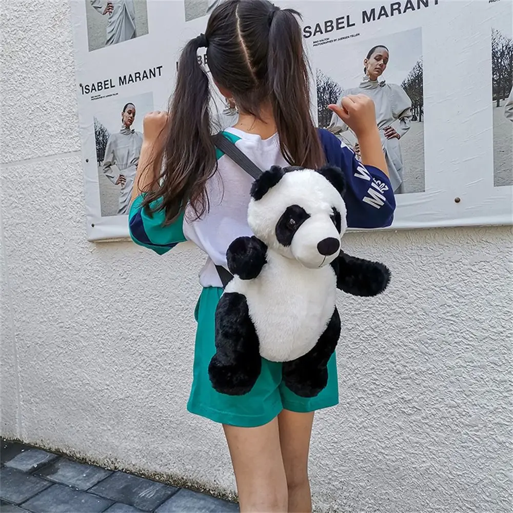 Plush Toy Panda Backpacks Baby Gifts High-capacity Adjustable Plush Schoolbags Stuffed Toy Soft Stuffed Animal Bag Kindergarten trend girl unicorn schoolbags lager capacity cartoon school backpack kindergarten primary school backpacks kawaii kids bag