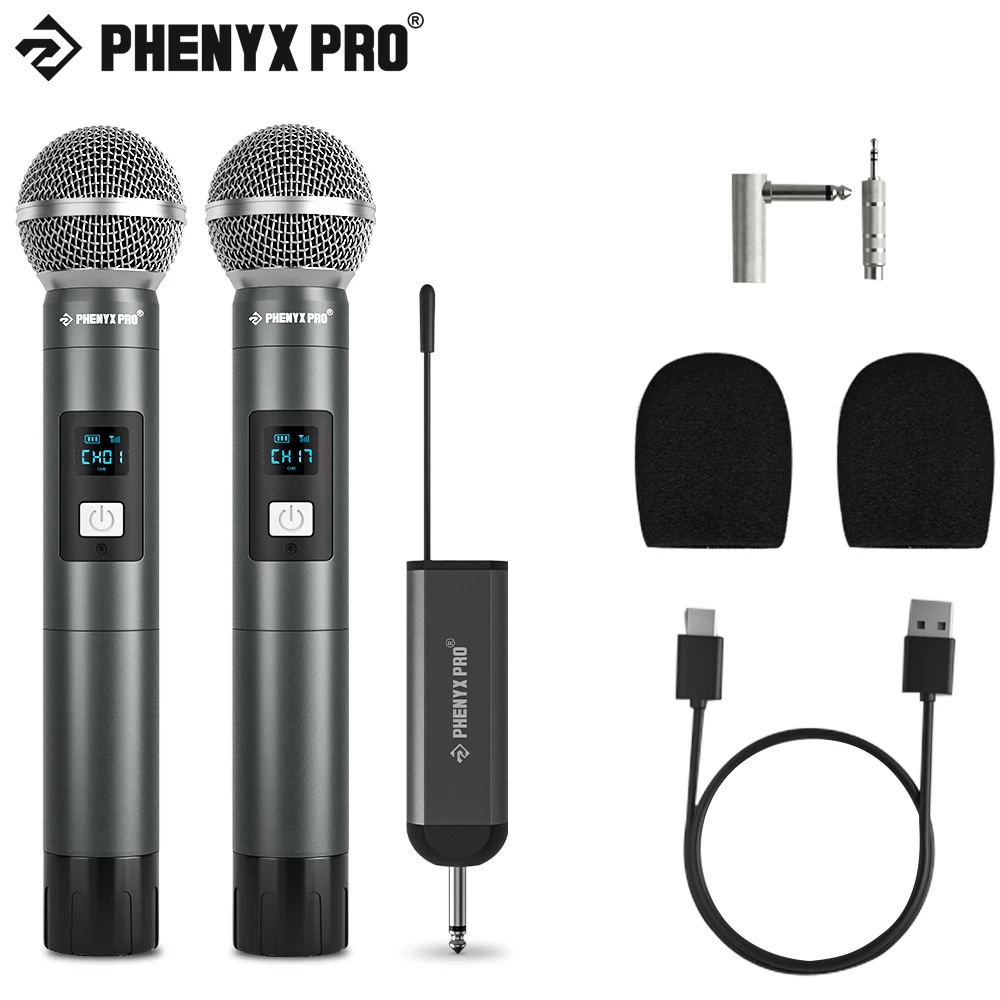 

2 channel Digital Portable Wireless Microphone UHF Recording Karaoke dji Mic 900mhz Professional Handheld Mic Church Work