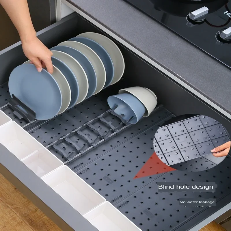 

Modular Kitchen Drawer Organizer Detachable Easy-to-Clean Large Capacity Storage for Tableware Essential Cabinet Supplies
