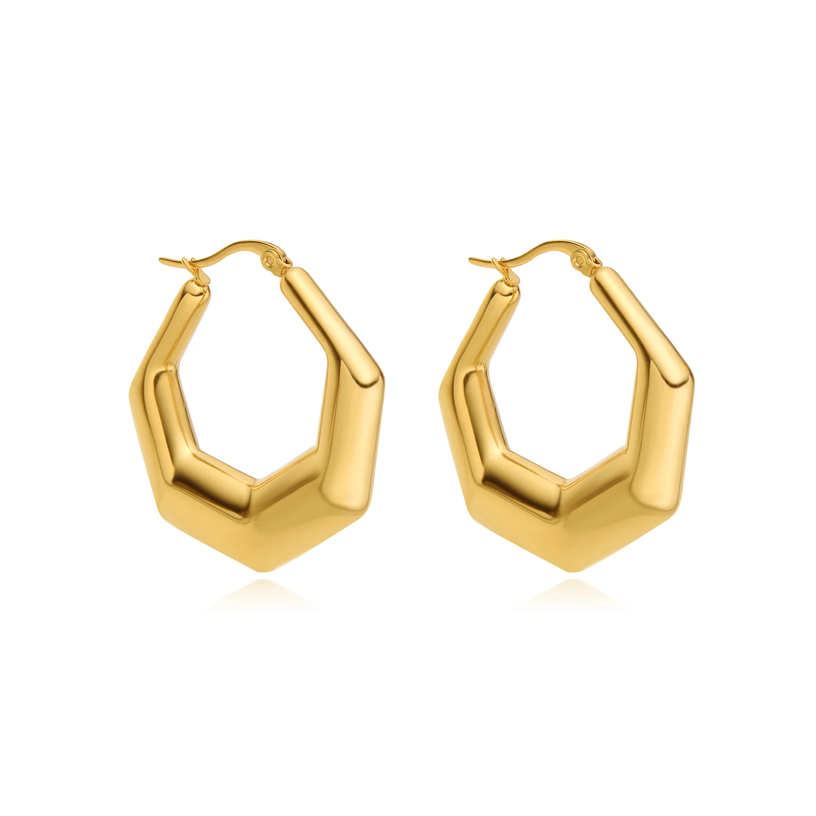 

Stainless Steel Gold Hollow Hoop Earrings for Women,Minimalist Chic Open hypoallergenic Lightweight Big Hoop Earring