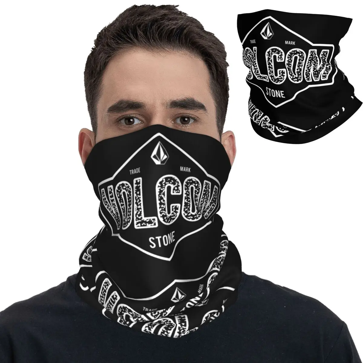 

Volcoms Logo Bandana Neck Gaiter Printed Balaclavas Mask Scarf Warm Headband Running for Men Women Adult Winter