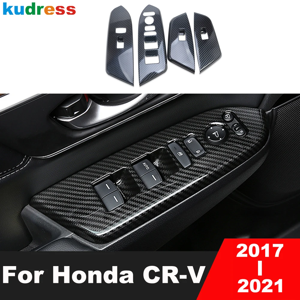 Car Door Armrest Window Lift Button Switch Panel Cover Trim For Honda