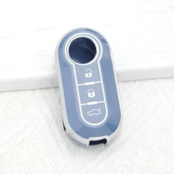 Deluxe TPU Car Key Case Cover with Keychain Accessories (GRAY)